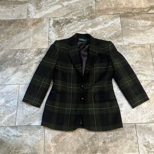 Polo Ralph Lauren single-breasted plaid Italian wool blazer